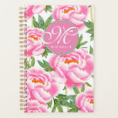 Elegant roze pony's Patroon - Monogrammen Planner (Voorkant)