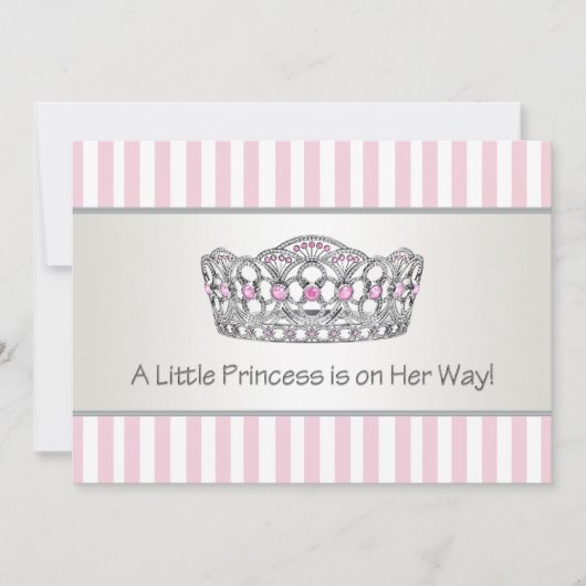 Elegant roze prinses Baby shower Kaart (Voorkant)