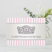 Elegant roze prinses Baby shower Kaart (Staand voorkant)