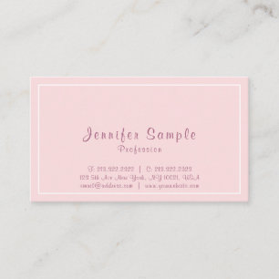 Elegant roze professionele moderne schone lei visitekaartje