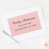 Elegant roze rechthoekige sticker (Envelop)