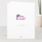 Elegant roze rood diwali licht kaarslicht kaart (Achterkant)