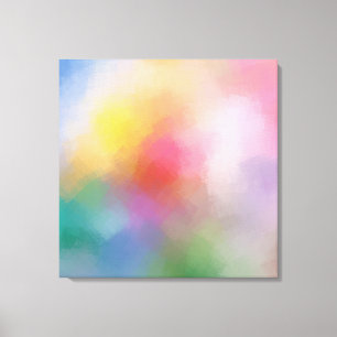 Elegant roze rood geel blauw Paars groen Abstract Canvas Afdruk