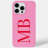 Elegant roze rood minimalistisch Initiaal monogram Case-Mate iPhone Case (Achterkant)