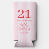 Elegant Roze Rood Modern 21e Verjaardag (Achterkant)