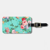  Elegant roze roodgelroze rozenpatroon Bagagelabel (Voorkant horizontaal)