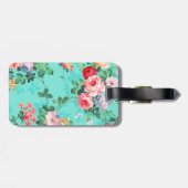  Elegant roze roodgelroze rozenpatroon Bagagelabel (Achterkant horizontaal)