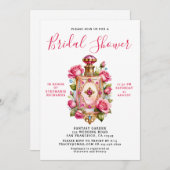 Elegant roze roos bloemenparfum Vrijgezellenfeest Kaart (Voorkant / Achterkant)