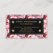 Elegant roze roos mozaïek patroon visitekaartje (Achterkant)
