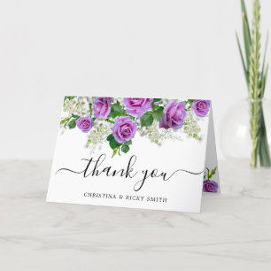 Elegant roze Rose Bouquet Flowers Weddenschap Hé Bedankkaart