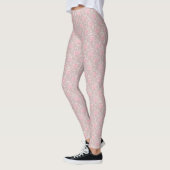 Elegant Roze Rose en Leaf All Over Print Leggings (Links)