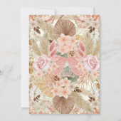 Elegant roze Rose First Birthday Party Kaart (Achterkant)