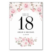 Elegant roze Rose Floral Wedding Kaart (Achterkant)