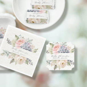 Elegant Roze Rose Garden Sweet Baby Meisje Douche Kartonnen Onderzetters