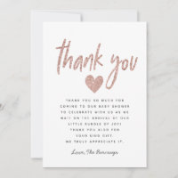 Elegant Roze Rose Gold Glitter Baby shower