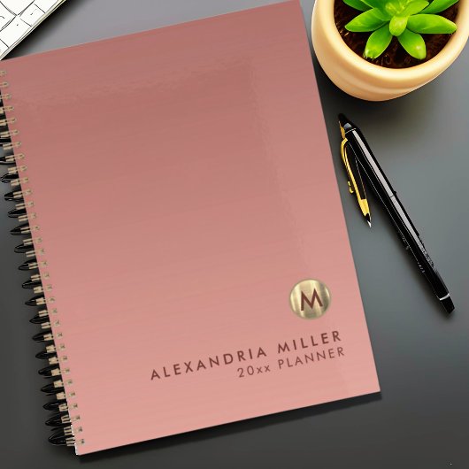 Elegant roze Rose Gold Jaar Datum Planner