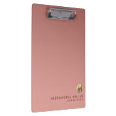 Elegant roze Rose Gold Monogram Klembord (Rechts)