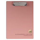 Elegant roze Rose Gold Monogram Klembord (Voorkant)