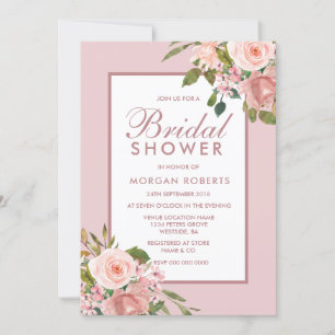 Elegant roze Rose Gold Vrijgezellenfeest Uitnodige Kaart