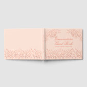 Elegant Roze Rose Goud Omtrek Bloemen Quinceanera Gastenboek (Volledig)