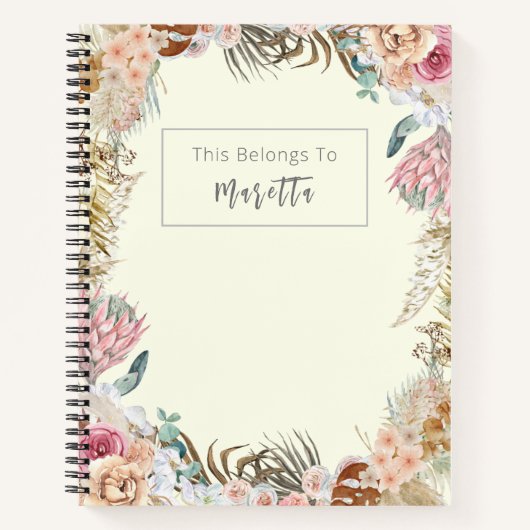 Elegant roze Rose Notitieboek (Voorkant)