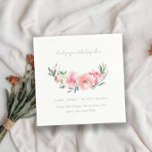 Elegant roze Rose Orchid Waterverf Floral Wedding Servet