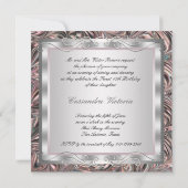 Elegant roze Rose Quinceanera Kaart (Achterkant)