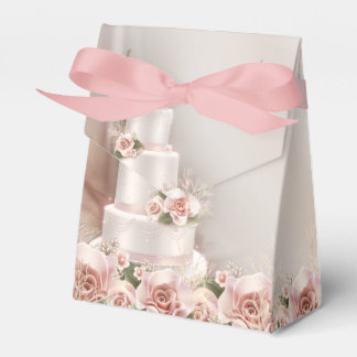 Elegant Roze Rose Trouwtaart Bedankdoosjes