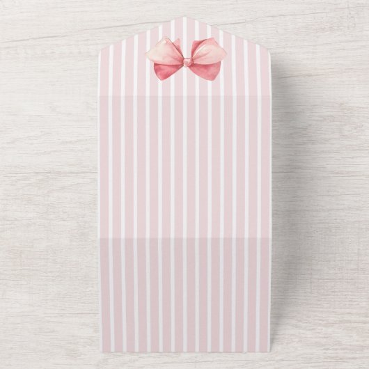 Elegant Roze Rose Vrijgezellenfeest Party All In One Uitnodiging (Buitenkant)