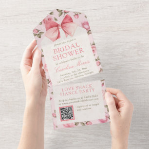 Elegant Roze Rose Vrijgezellenfeest Party All In One Uitnodiging
