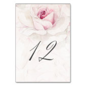 Elegant Roze Rose Waterverf Bloemen Nr 12 Bruiloft Kaart (Achterkant)