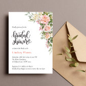 Elegant Roze Rose Waterverf Floral Vrijgezellenfee Kaart