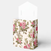 Elegant  Roze Roses-Buff Achtergrond Bedankdoosjes (Geopend)