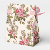 Elegant  Roze Roses-Buff Achtergrond Bedankdoosjes (Achterkant)