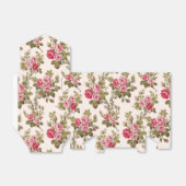 Elegant  Roze Roses-Buff Achtergrond Bedankdoosjes (Uitgevouwen)