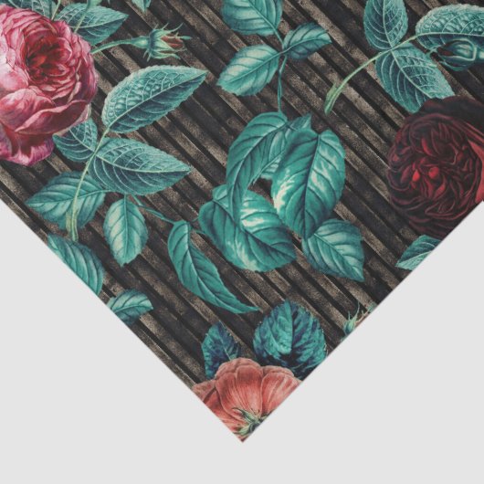 Elegant Roze Roses Tissuepapier (Detail)