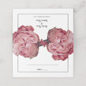 Elegant roze Roses Wedding Place Card (Buitenkant ongevouwen)