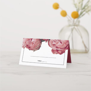 Elegant roze Roses Wedding Place Card