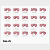 Elegant roze Roses Wedding Vierkante Sticker (Vel)