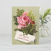 Elegant roze roze bruiloft kaart (Staand voorkant)