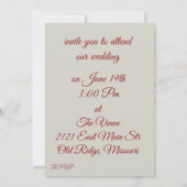 Elegant roze roze bruiloft kaart (Achterkant)