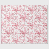 Elegant Roze Roze Floral Cadeaupapier (Vlak)