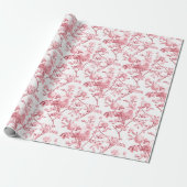 Elegant Roze Roze Floral Cadeaupapier (Uitgerold)