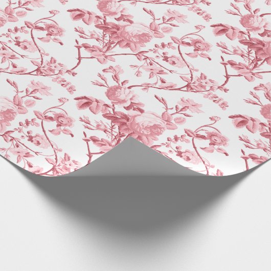 Elegant Roze Roze Floral Cadeaupapier (Hoek)