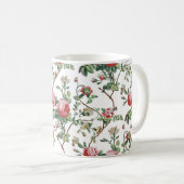 Elegant  Roze Roze Floral Koffiemok (Voorkant rechts)