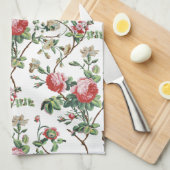 Elegant Roze Roze Floral Theedoek (Quarter Fold)