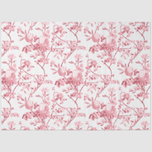 Elegant  Roze Roze Floral Tissuepapier