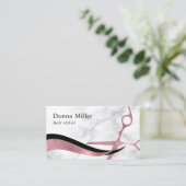 Elegant roze roze goudschaar visitekaartje (Staand voorkant)