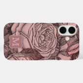  Elegant Roze Roze Patroonmonogram Case-Mate iPhone Case (Achterkant (horizontaal))