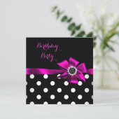 Elegant roze roze pooipots Birthday Party Kaart (Staand voorkant)